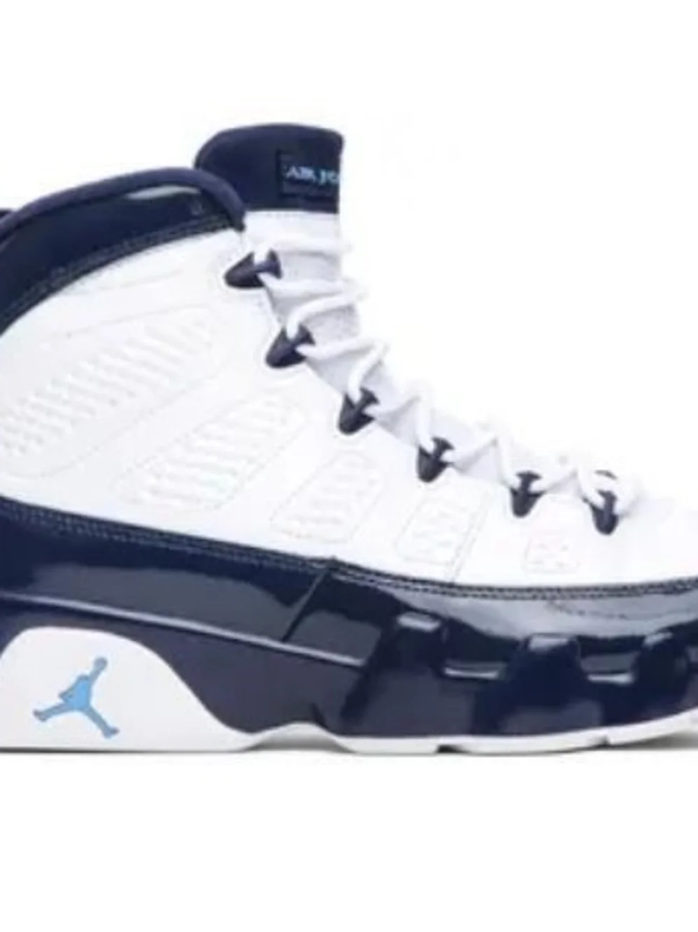 Air Jordan 9 Retro UNC White & Navy Basketball Sneakers